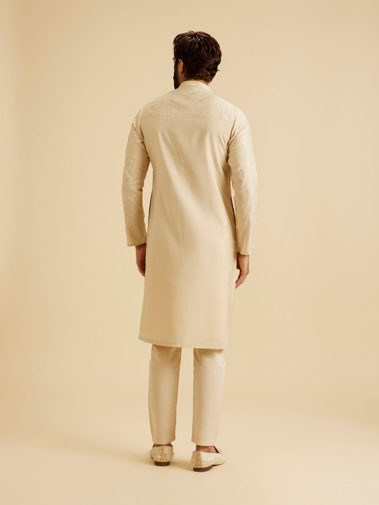 Manyavar Men Beige Elegance Kurta Pajama
