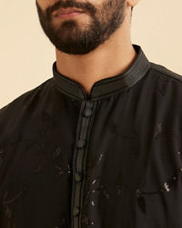 Manyavar Men Elegant Black Kurta Pajama