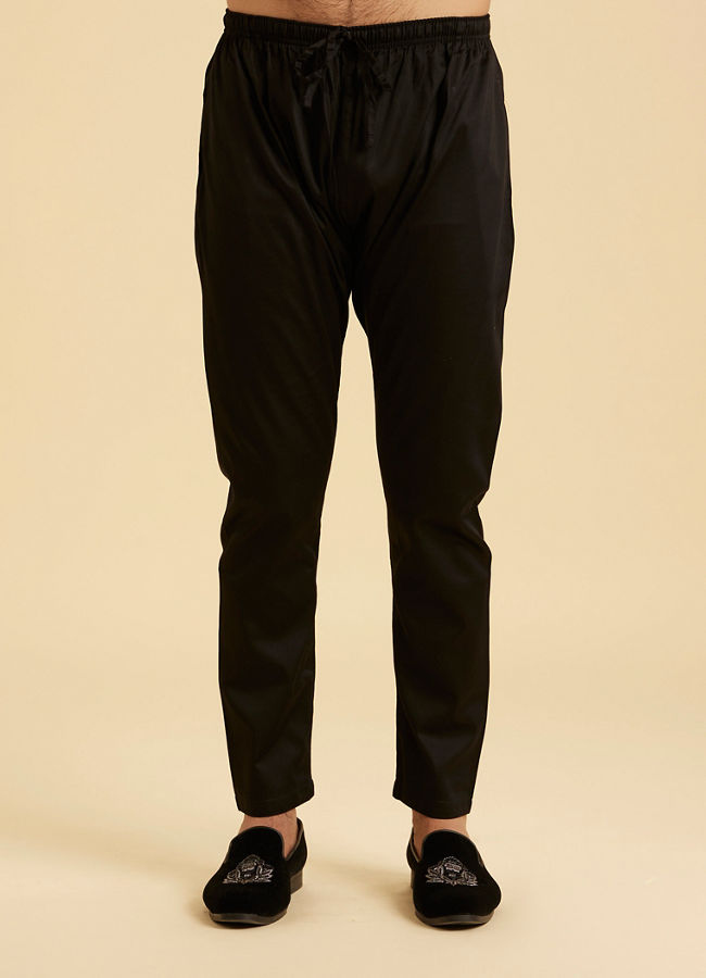 Manyavar Men Elegant Black Kurta Pajama