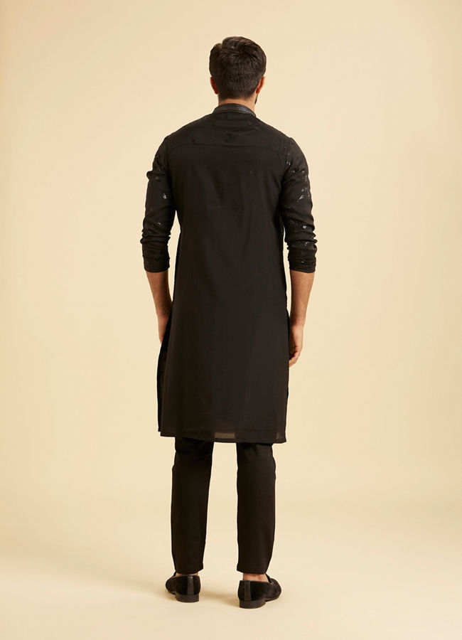 Manyavar Men Elegant Black Kurta Pajama