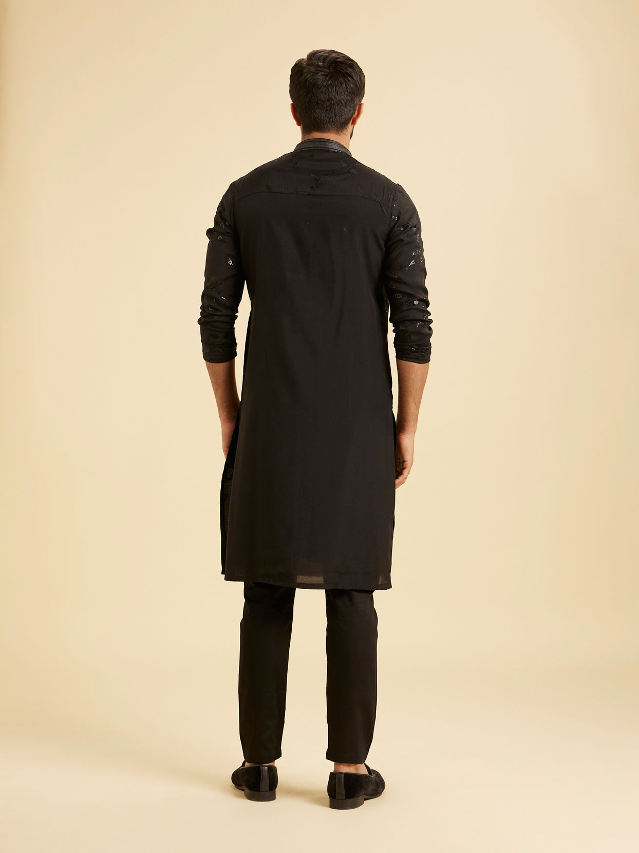 Manyavar Men Elegant Black Kurta Pajama