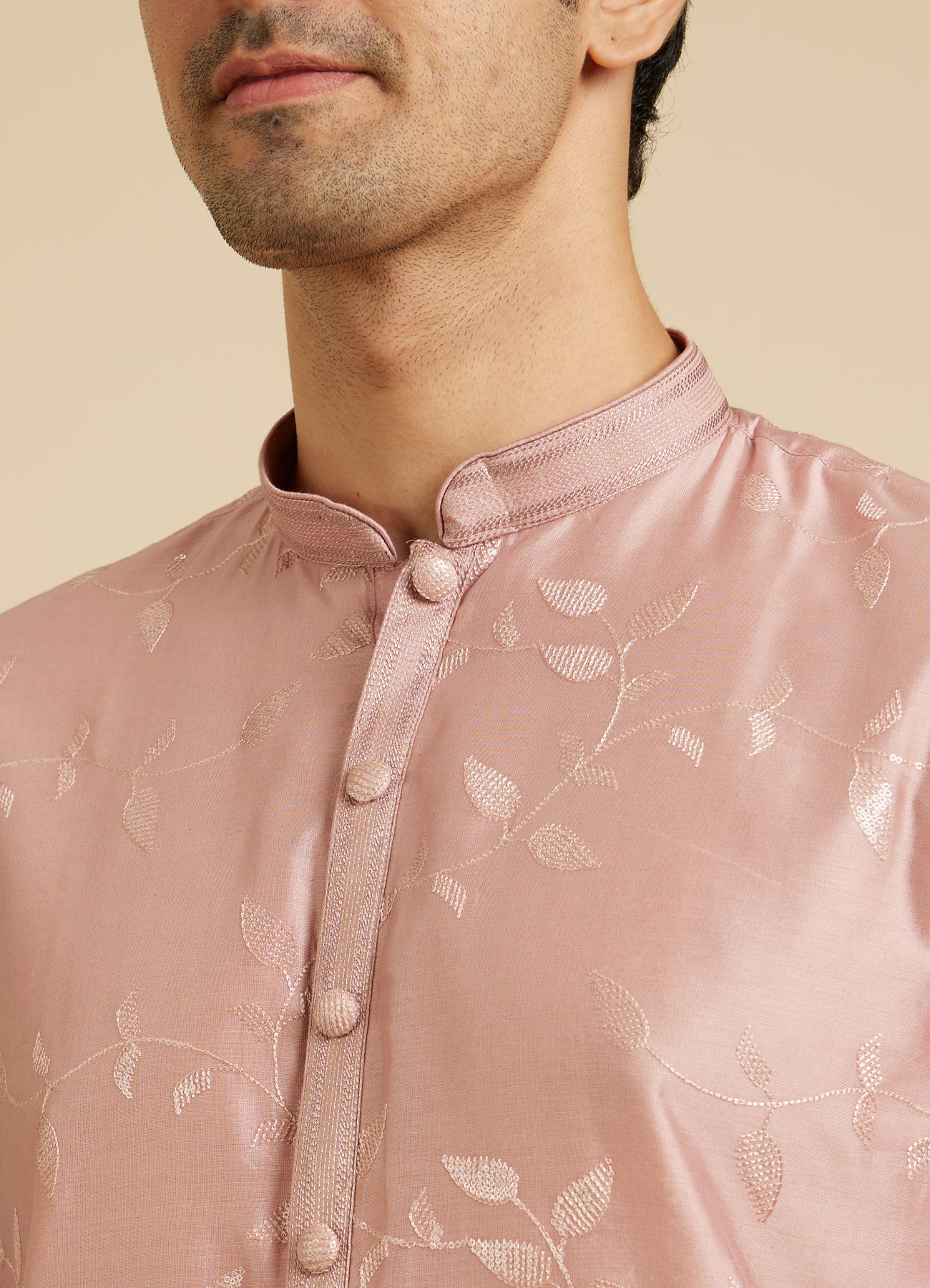Manyavar Men Dusty Pink Delight Kurta Pajama