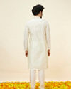 Manyavar Men Pastel Green Kolam Motif Kurta Set