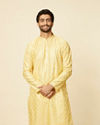 Sunny Yellow Grid Patterned Kurta Set