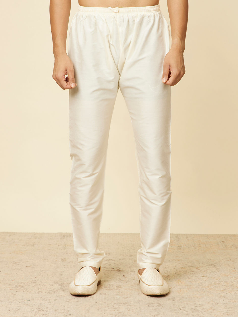 Manyavar Men Sunny Yellow Grid Patterned Kurta Set