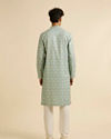 Manyavar Men Light Mid Green Medallion Patterned Kurta Set