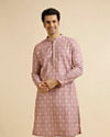 Manyavar Men Festive Dusty Pink Kurta Pajama