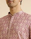 alt message - Manyavar Men Festive Dusty Pink Kurta Pajama image number 1