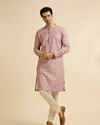 alt message - Manyavar Men Festive Dusty Pink Kurta Pajama image number 2