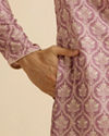 alt message - Manyavar Men Festive Dusty Pink Kurta Pajama image number 3