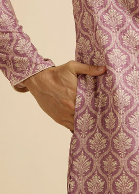 alt message - Manyavar Men Festive Dusty Pink Kurta Pajama image number 3