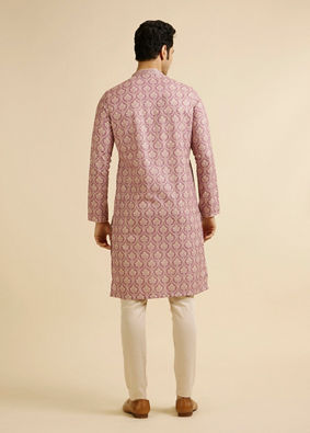 alt message - Manyavar Men Festive Dusty Pink Kurta Pajama image number 4