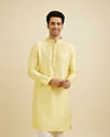 Lemon Yellow Ditsy Floral Printed Kurta Set