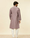 Manyavar Men Classic Lilac Floral Print Kurta Set