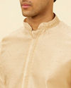Manyavar Men Antique White Embroidered Placket Kurta Set