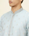 Manyavar Men Powder Blue Buta Motif Kurta Set