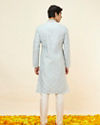 alt message - Manyavar Men Powder Blue Buta Motif Kurta Set image number 5