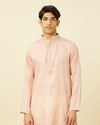Veiled Rose Pink Designed Placket Kurta Set