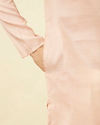 Manyavar Men Veiled Rose Pink Designed Placket Kurta Set