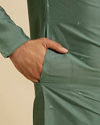 Manyavar Men Splendid Olive Green Festive Kurta Pajama Dupatta