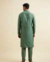 Manyavar Men Light Mid Green Buta Embroidery Kurta Set