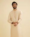 Manyavar Men Golden Beige Buta Patterned Kurta Set image number 0