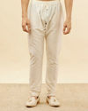 Manyavar Men Soft Blue Self Patterned Kurta Set