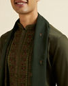 alt message - Manyavar Men Dark Blue Embroidered Kurta Set image number 1