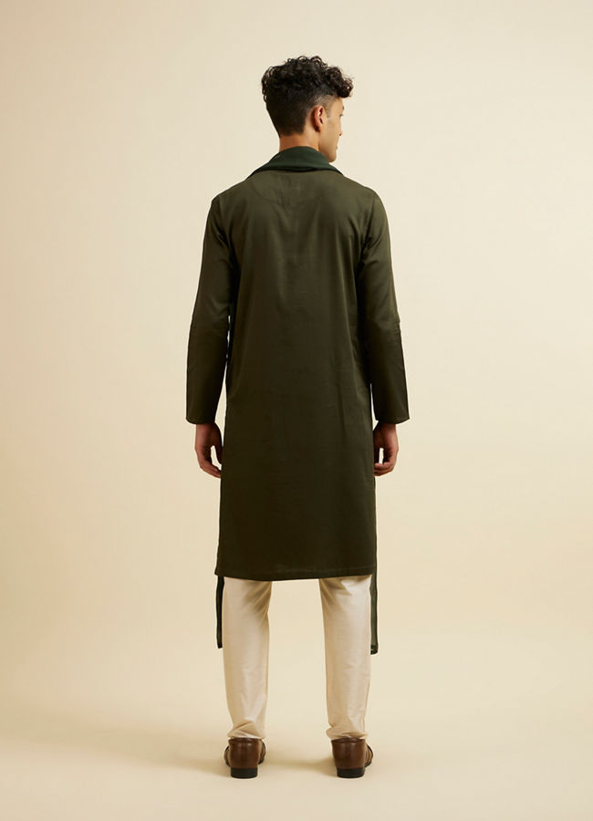 Manyavar Men Dark Blue Embroidered Kurta Set with Dupatta