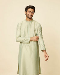 Manyavar Men Light Mid Green Kurta Set