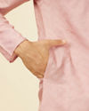 Manyavar Men Peach Chevron Patterned Kurta Set