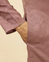 Manyavar Men Foxy Pink Chevron Patterned Kurta Set