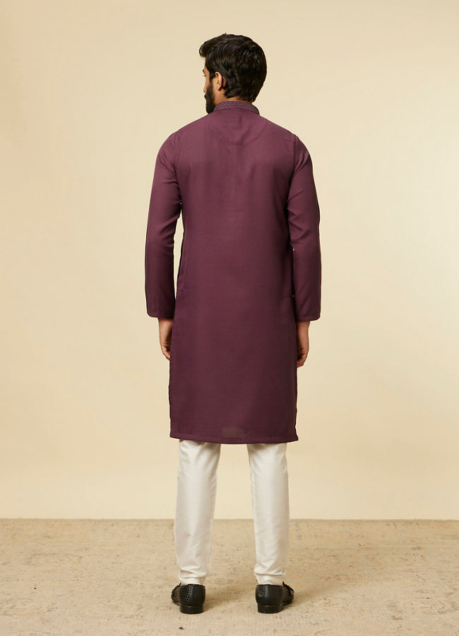 Manyavar Men Classic Wine Kurta Set