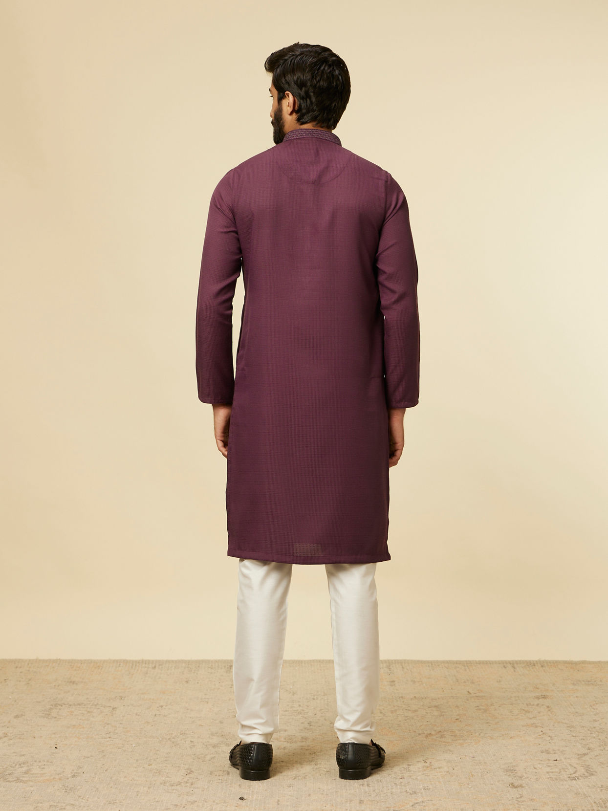 Manyavar Men Classic Wine Kurta Set