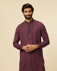 Manyavar Men Classic Wine Kurta Set