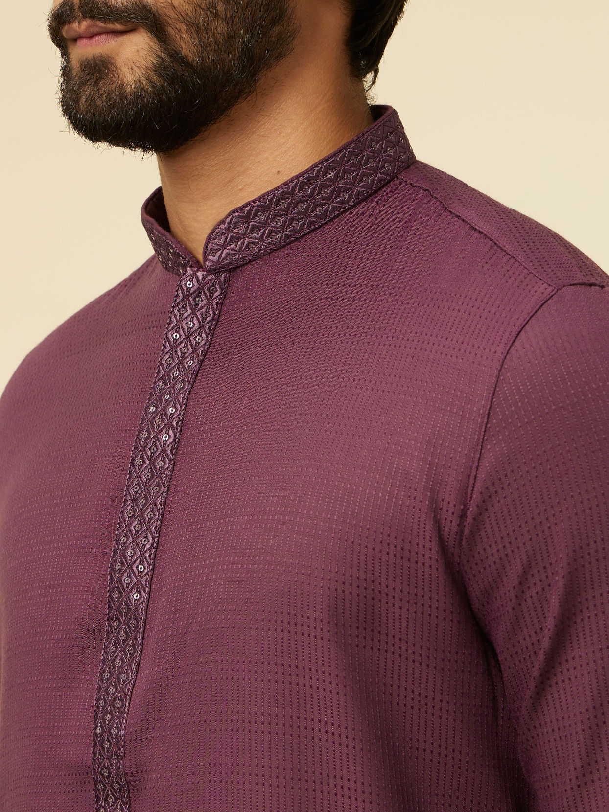 Manyavar Men Classic Wine Kurta Set