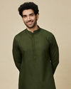 Mehendi Green Self Patterned Kurta Set