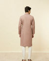 Manyavar Men Lemonade Pink Textured Kurta Set