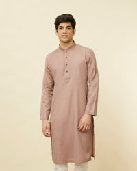 Manyavar Men Lemonade Pink Textured Kurta Set