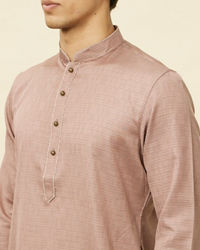 Manyavar Men Lemonade Pink Textured Kurta Set