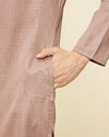 Manyavar Men Lemonade Pink Textured Kurta Set