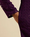 Manyavar Men Purple Chikankari Sequinned Kurta Set