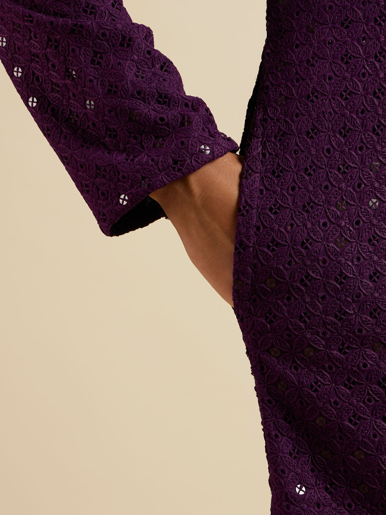 Manyavar Men Purple Chikankari Sequinned Kurta Set