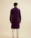 alt message - Manyavar Men Purple Chikankari Sequinned Kurta Set image number 4