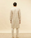 Manyavar Men Cream Overlapping Printed Kurta Set