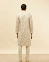 alt message - Manyavar Men Cream Overlapping Printed Kurta Set image number 5