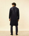 alt message - Manyavar Men Royal Blue Chikankari Embroidered Sequinned Kurta Set image number 5