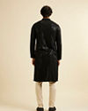 Manyavar Men Ebony Black Chikankari Embroidered Sequinned Kurta Set