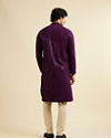 alt message - Manyavar Men Royal Purple Chikankari Embroidered Sequined Kurta Set image number 4