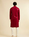 Manyavar Men Rust Red Chikankari Embroidered Sequinned Kurta Set